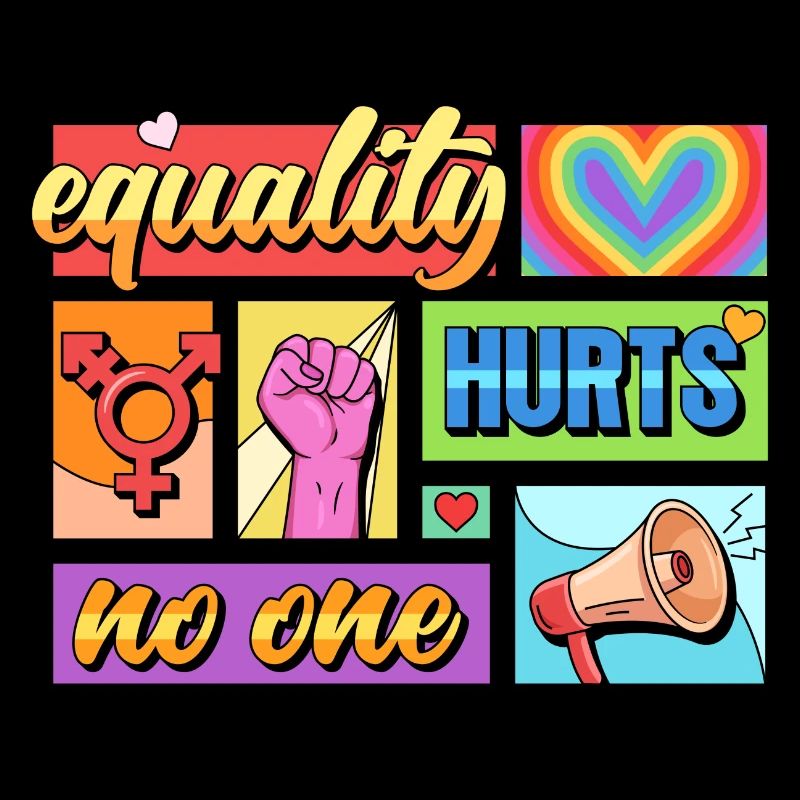 Equality Hurts No One Pride LGBTQIA+ Design
