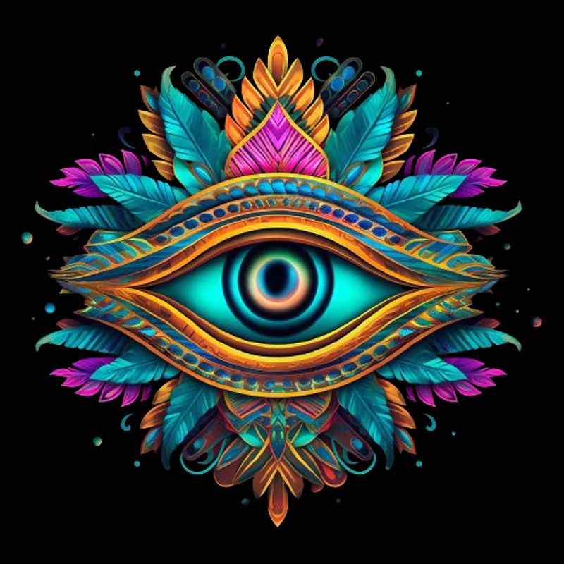 Design Element Eye Neon Tribal