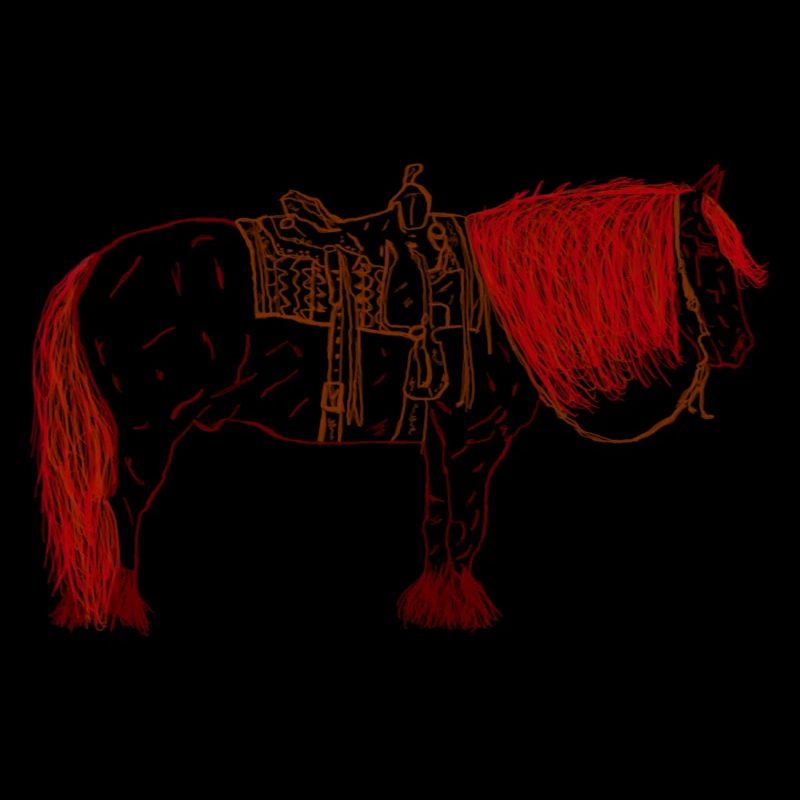 Pferd mit Sattel