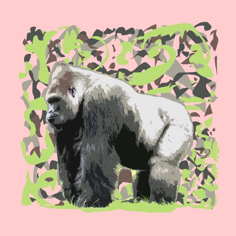 Great african black gorilla jungle bottom