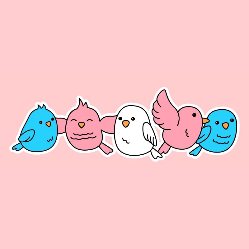 Conception d’oiseau de drapeau trans pour les personnes trans