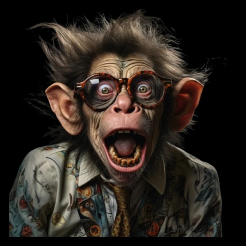 crazy professor monkey