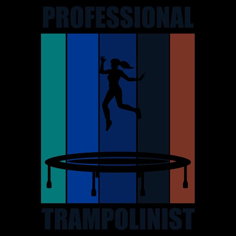 Professioneller Trampolinspringer mit ironischem