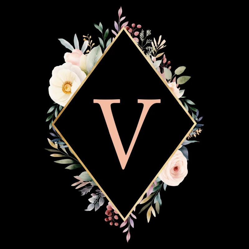 V Monogramm , Floral, Boho