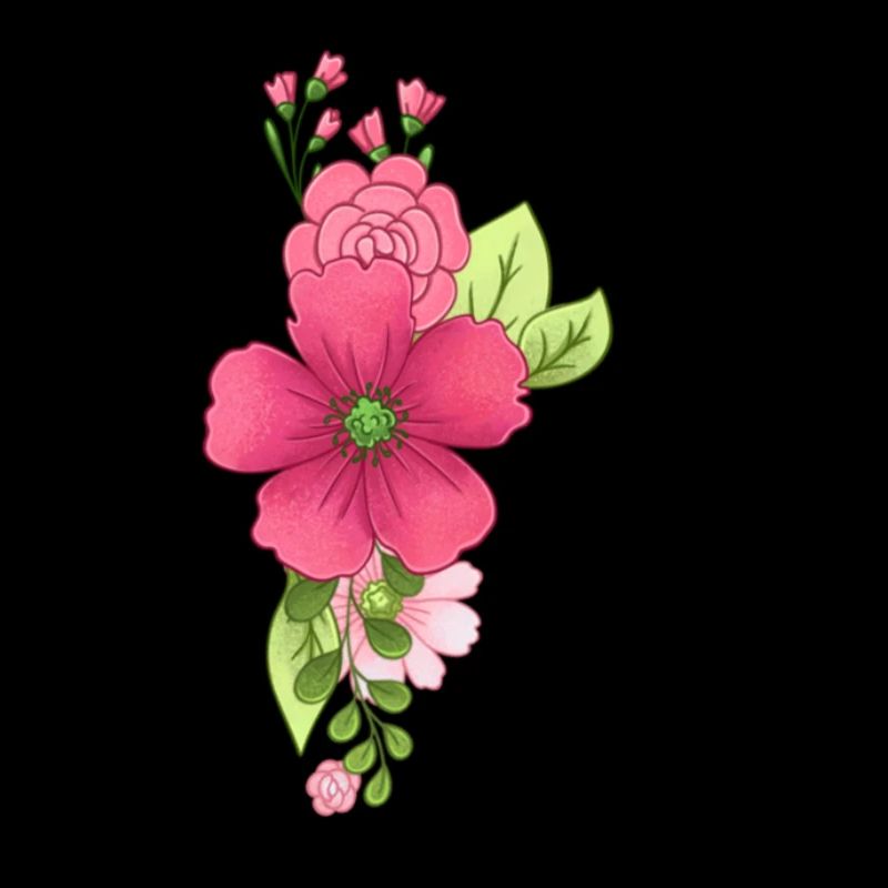 Eleganter Buchstabe 'P' mit Blumen