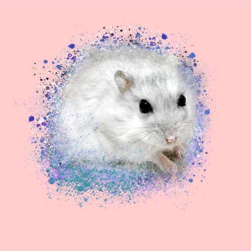 hamster, graffiti,painting,blue,turquoise,dwarf hamster