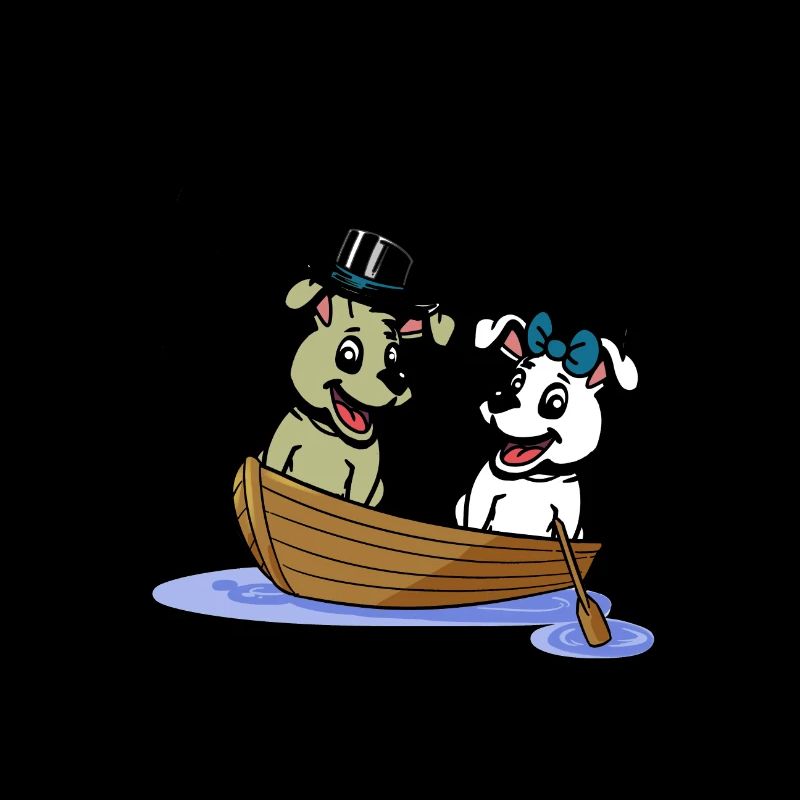 Hunde Paar Boot Romantisch Valentin Liebe Freunde
