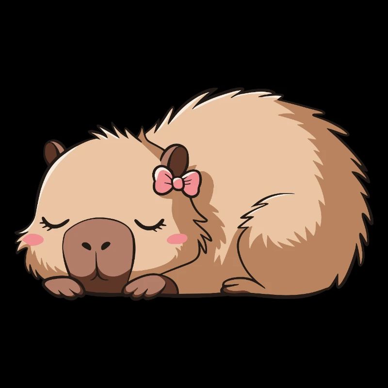 Süßes Capybara Rosa Schleife Capybara