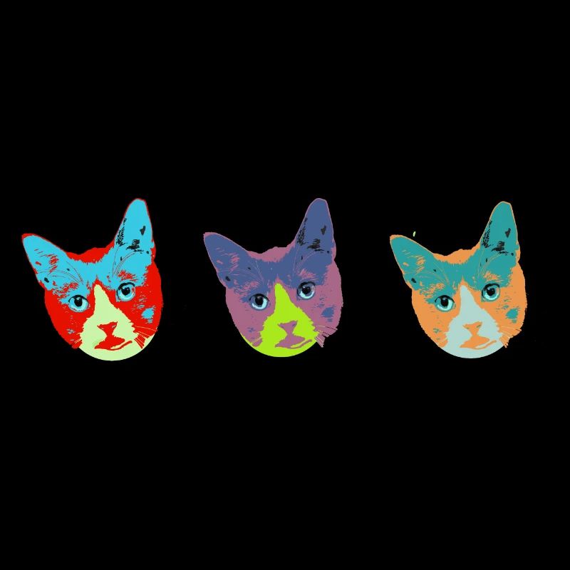 Cat Faces,3 Cats,Warhol, Cat's Head,Cat