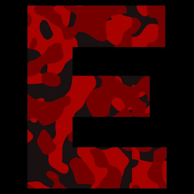 Letter E Red Camo Design