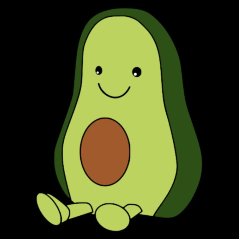 Comic-Avocado Blick nach links