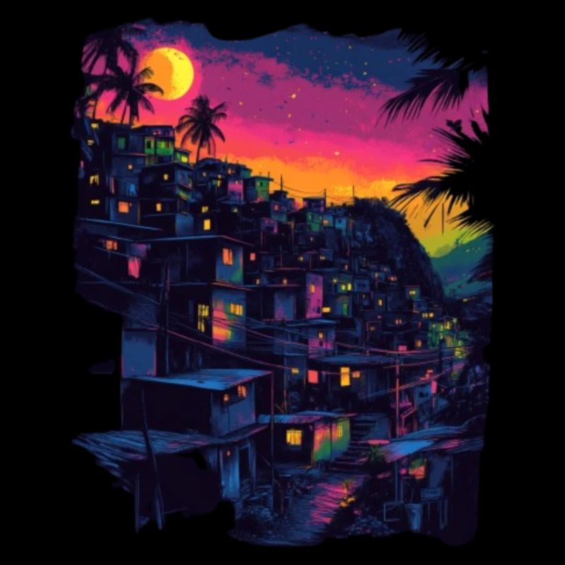 Favela bei Nacht