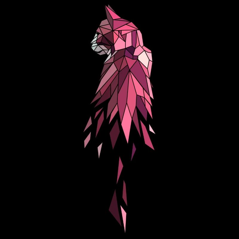 Cat gift pink polygon