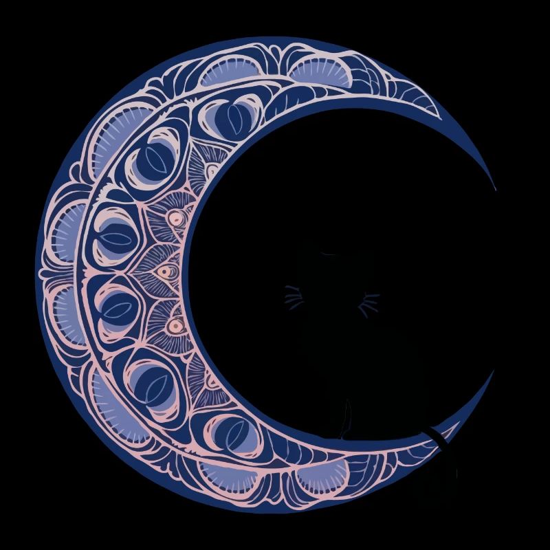 Mandala Moon Cat