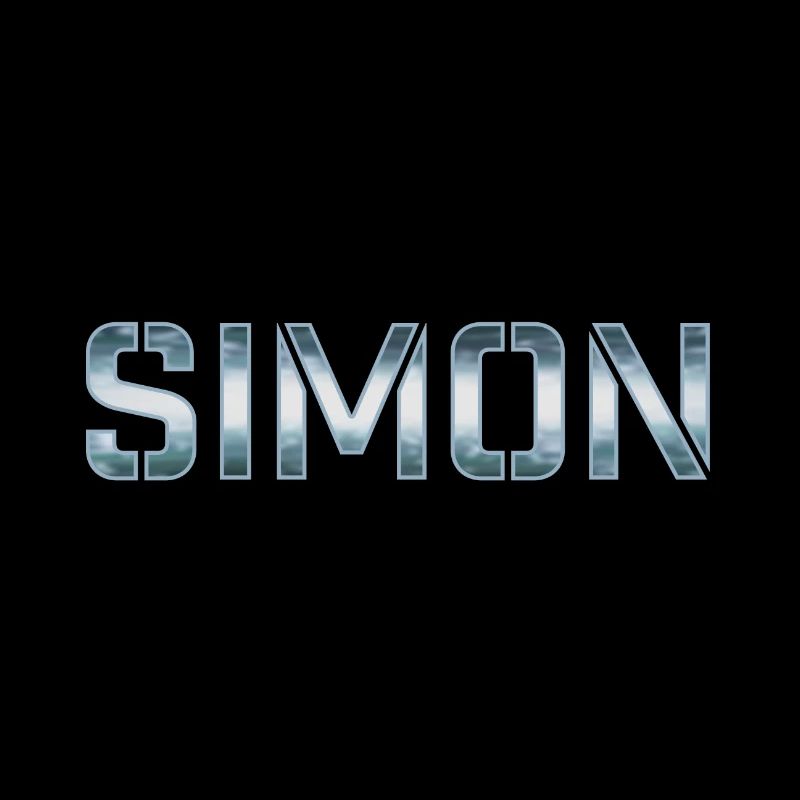 Simon first name last name blue silver white