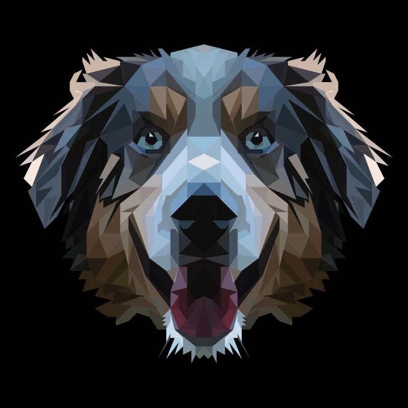 Hund Aussie Polygon