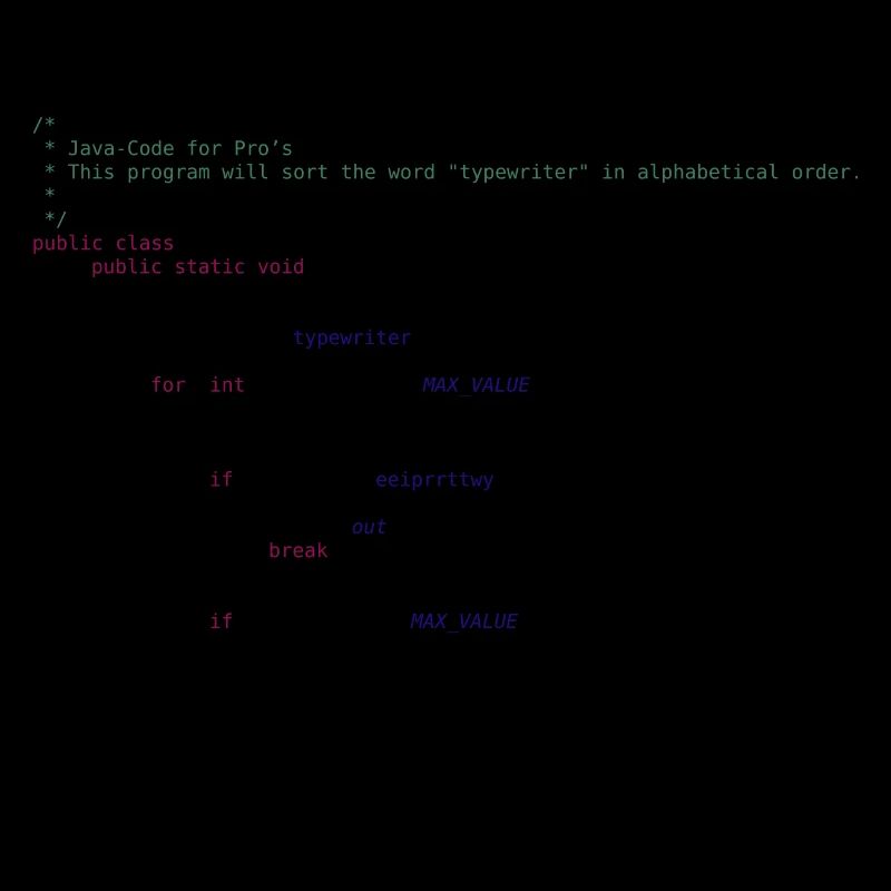 lustiger Java Code zum Sortieren