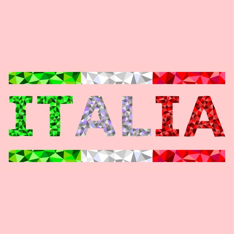 Italie texte et drapeau comme bandes low poly