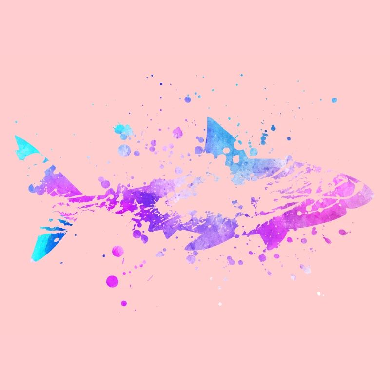 Requins aquarelles de poisson