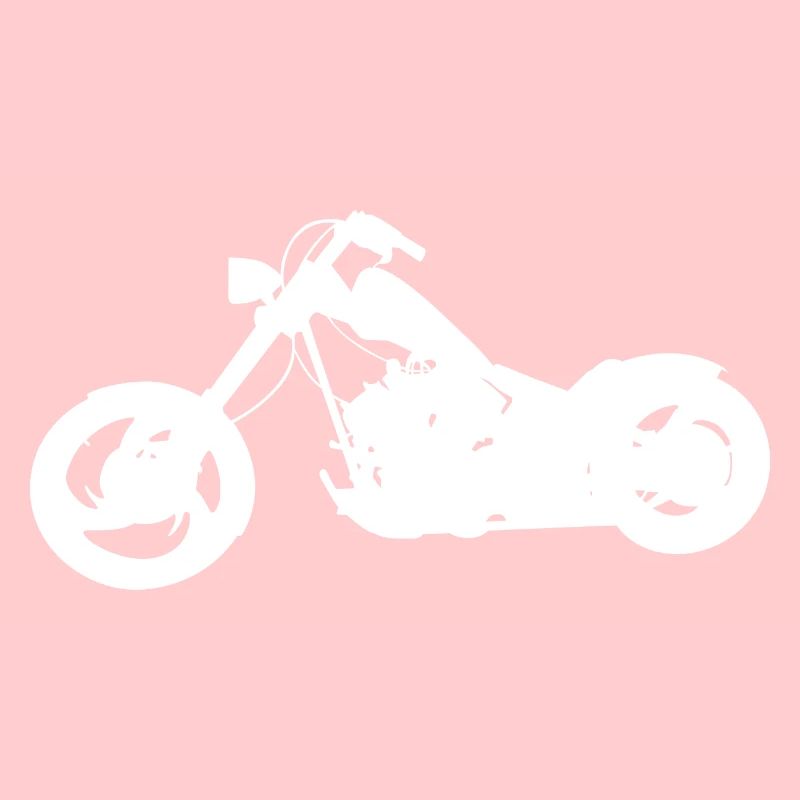 Silhouette chopper motorcycle white