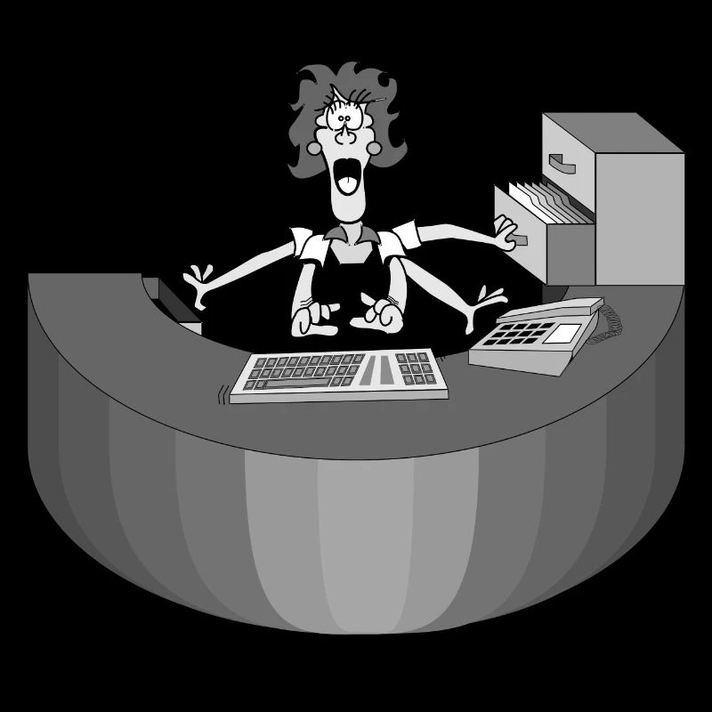 Rezeption Frau Multitasking Idee Geschenk Arbeit