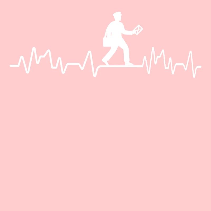 Heartbeat Postbote T-Shirt Postfach Briefe Postamt