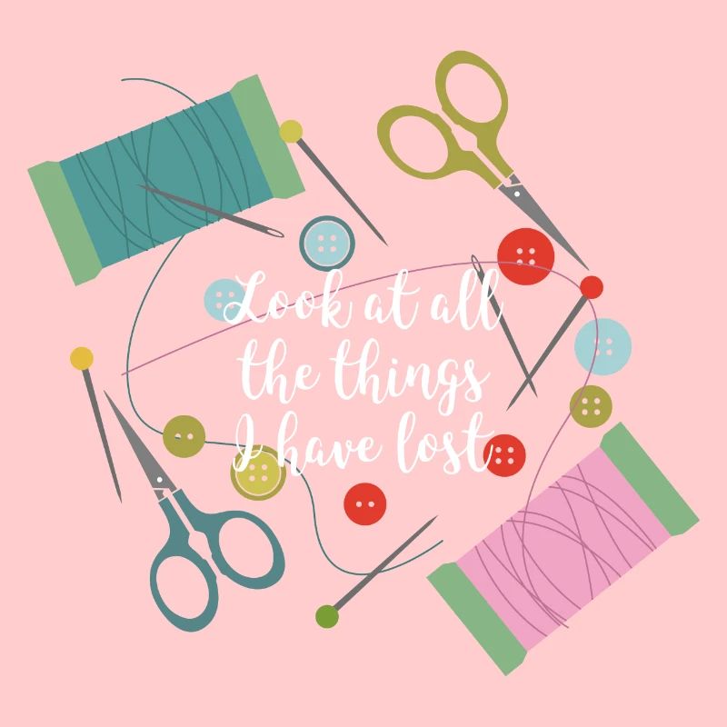 Sewing needle thread yarn buttons tailor gift