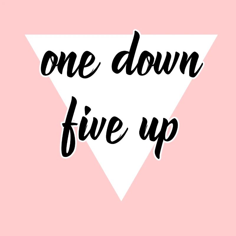 One Down Five Up design white