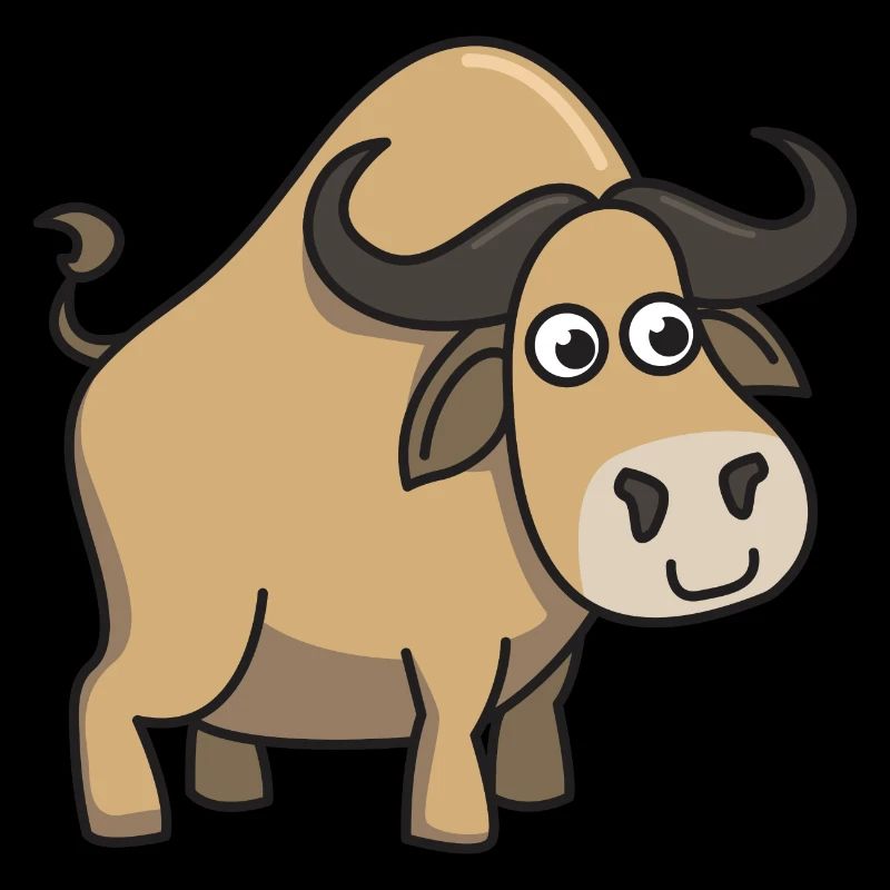 Büffel Comic Geschenk Tier Kind Hörner Tiere Stier