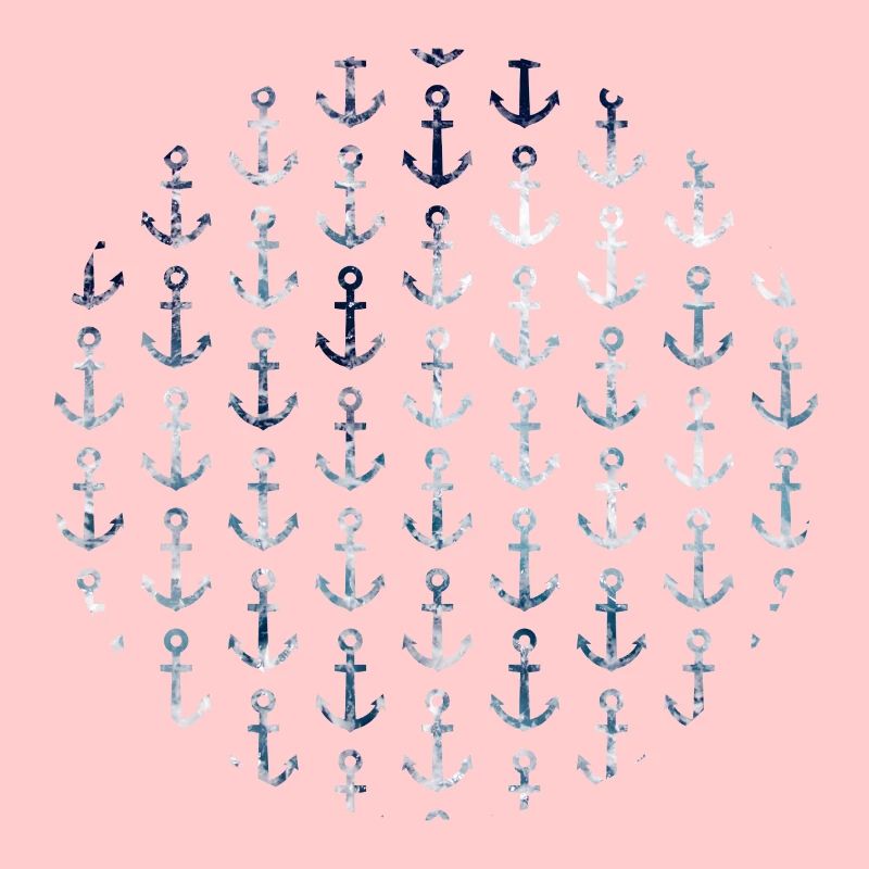 Maritime anchor pattern in circular shape
