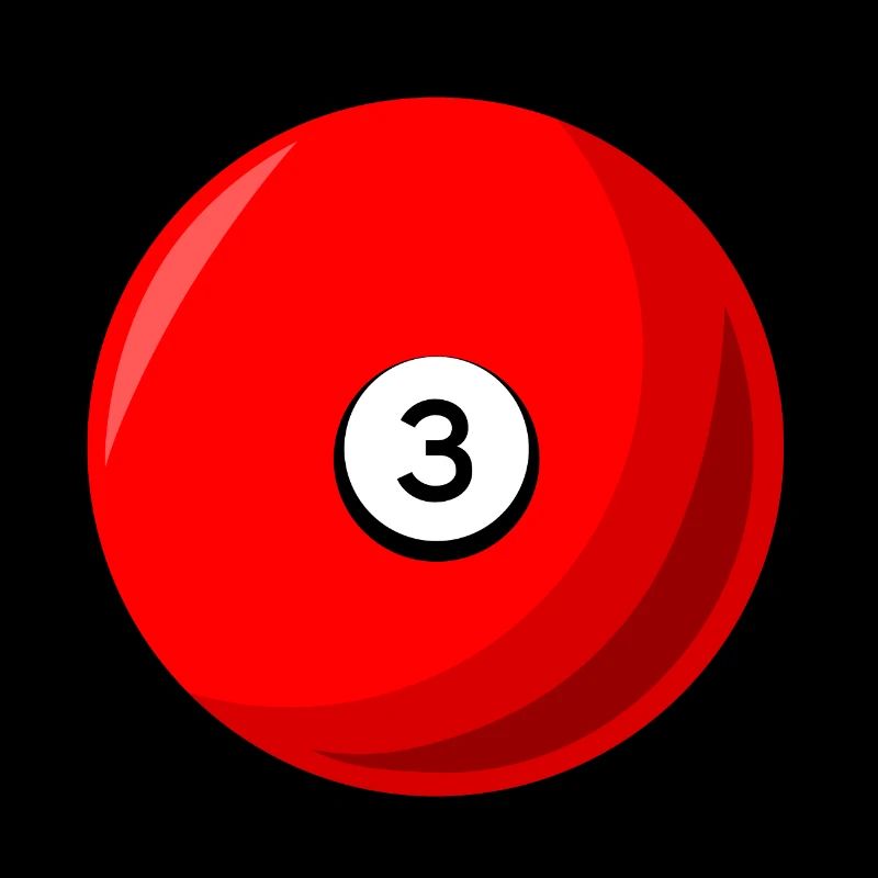 Billardkugel 3 rot Billard drei