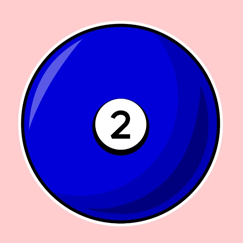 Billiard ball 2 blue Billiards two
