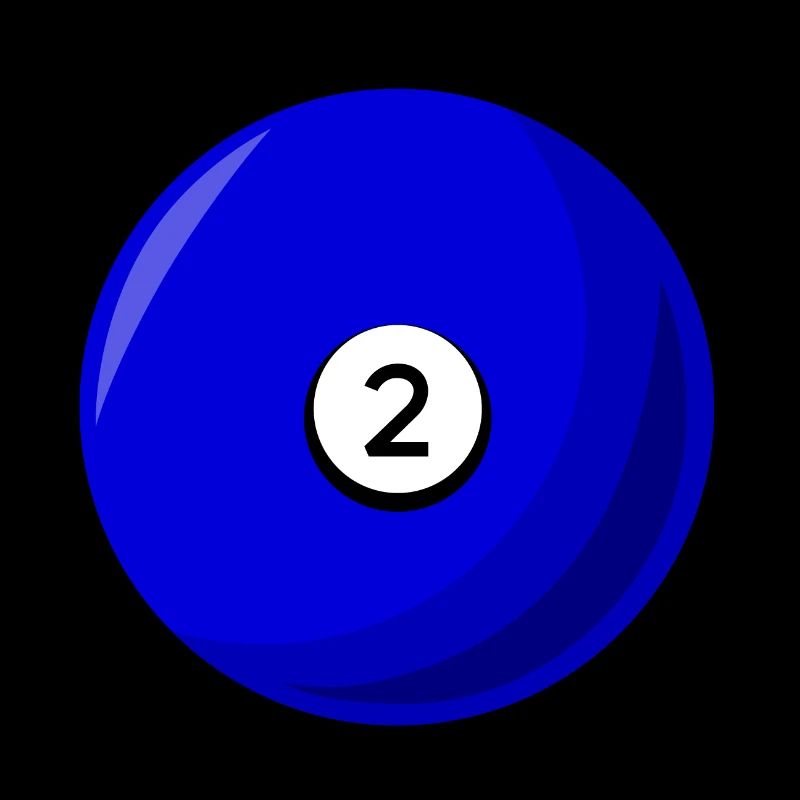 Billardkugel 2 blau Billard zwei