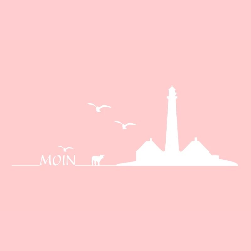 Moin Westerhever lighthouse with sheep and seagulls