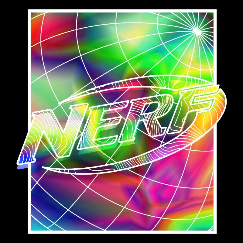Nerf Regenbogen Quadrat Logo