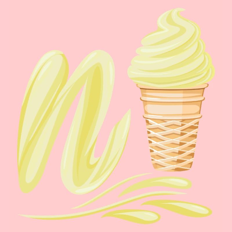 N'ice Softeis-Emoji mit Buchstaben N Vanille