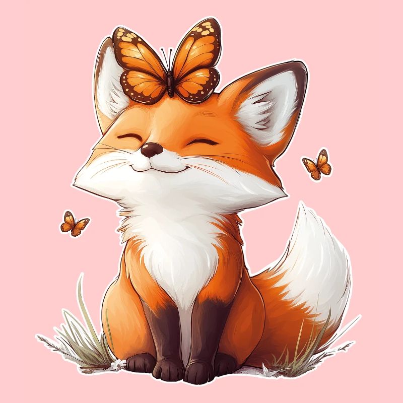 Renard et papillon