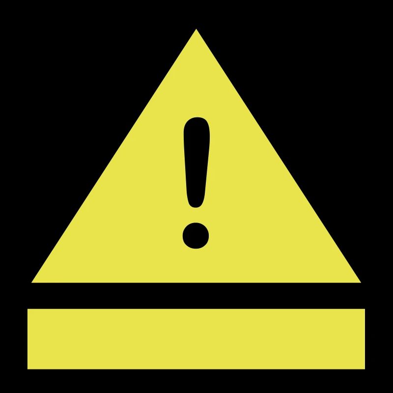 Exclamation mark on a warning triangle with an additional sign
