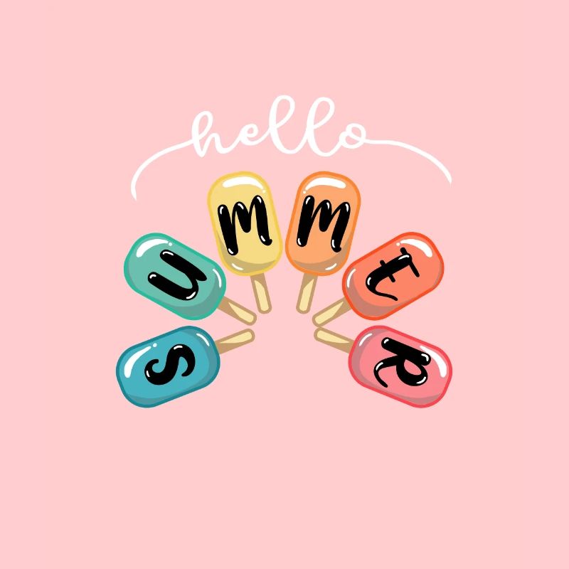 Hello Summer Eiscreme Eis Essen Sommen Eisdiele