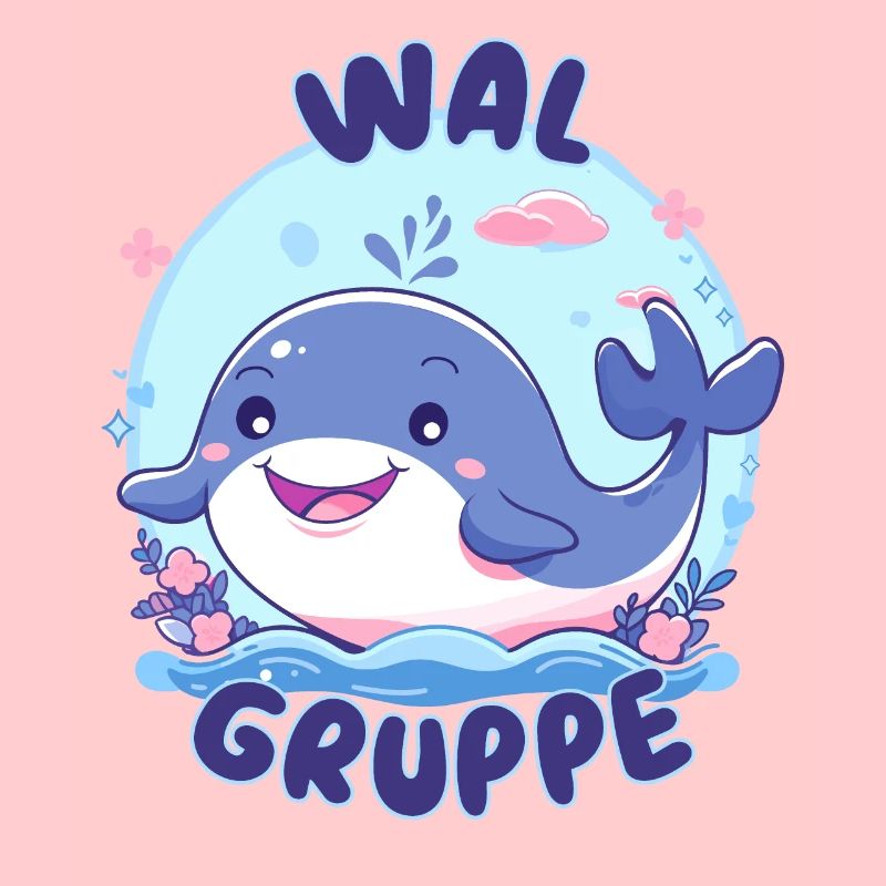 Süßes Walgruppe Kindergarten Gruppentier Wal