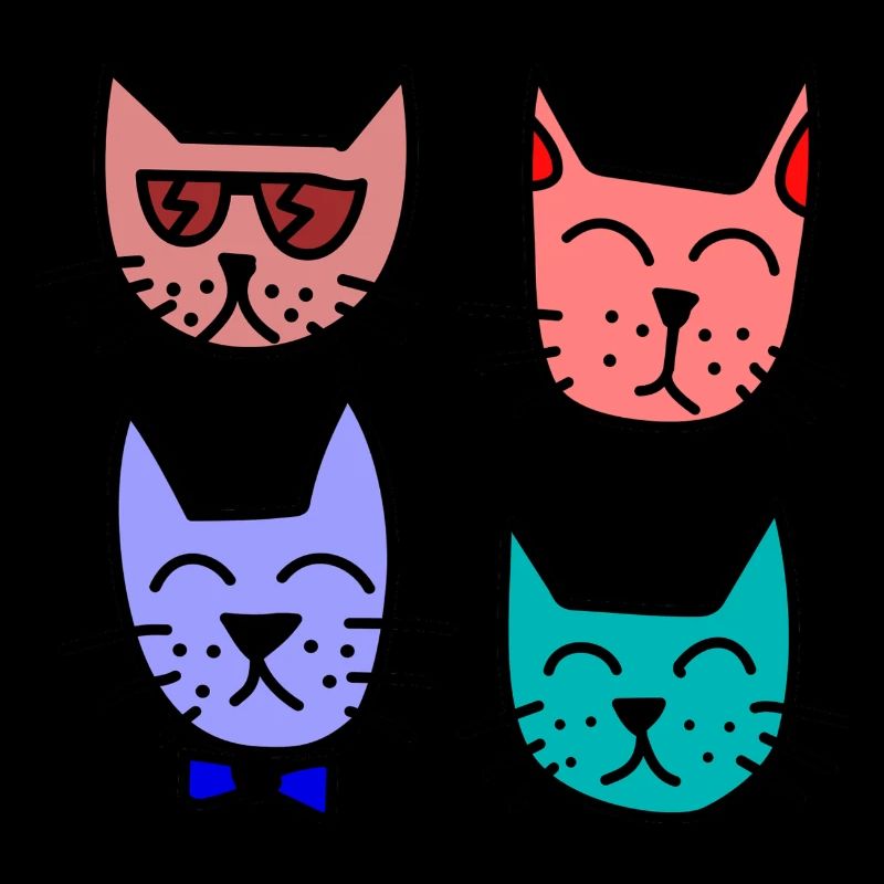 Bunte Katzen