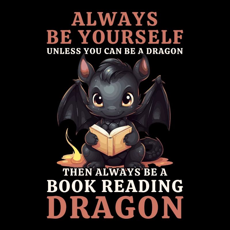 Always Be Yourself: Bücher lesen Schwarzer Drachen