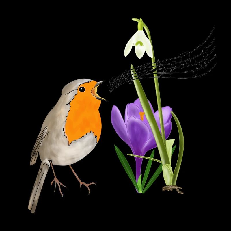 Spring, robins, singing