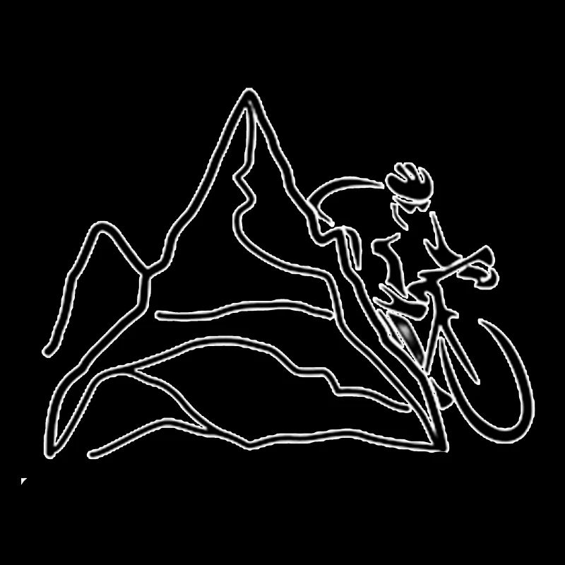 Radfahrer mit dem Berg