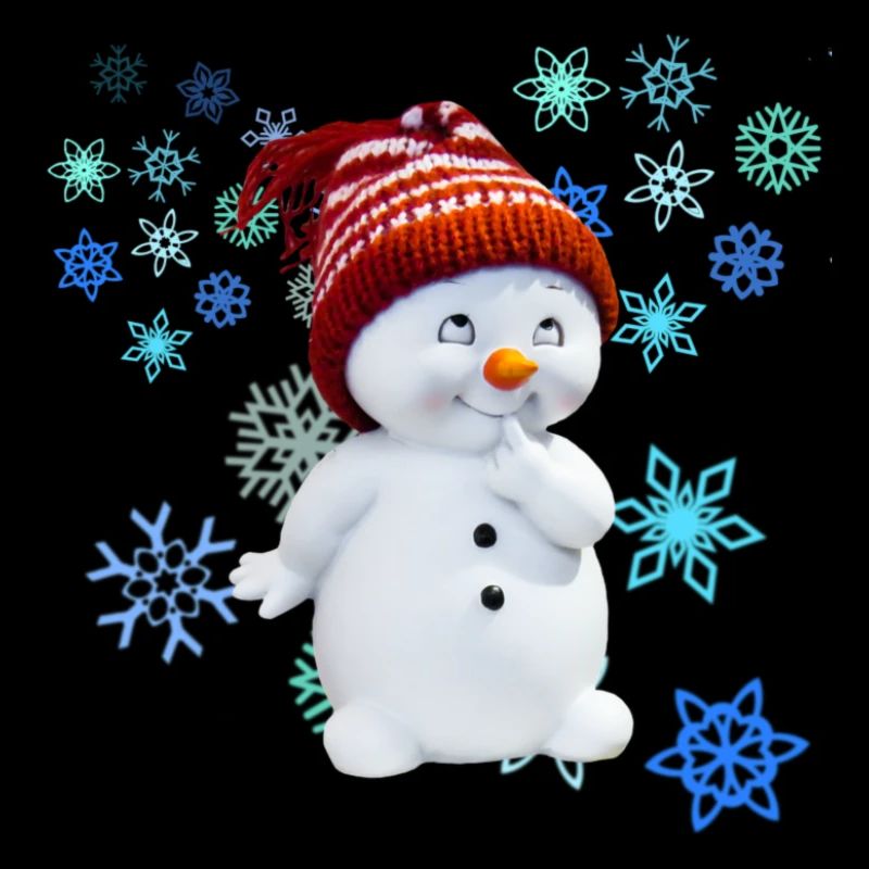 snowman with snowflakes