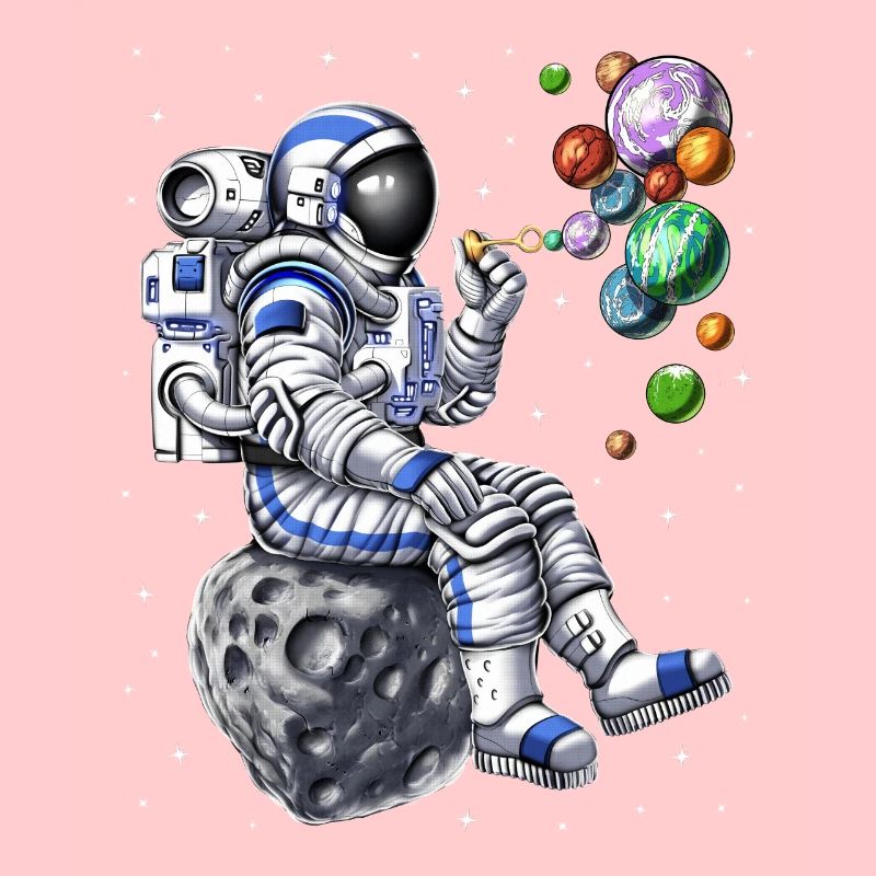 Astronaut Blowing Bubbles