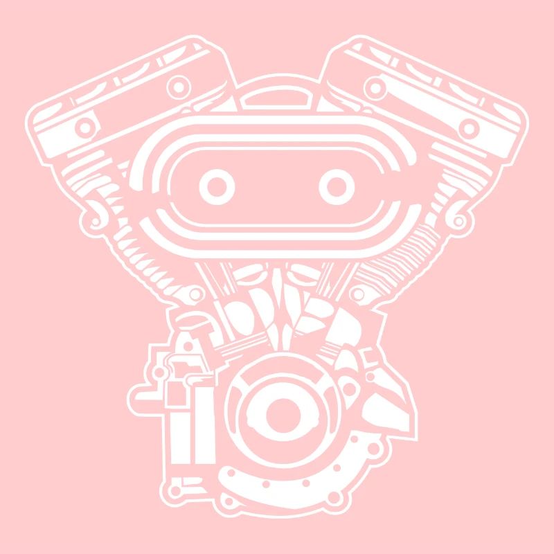 Motorrad Motor / Engine 02_weiß