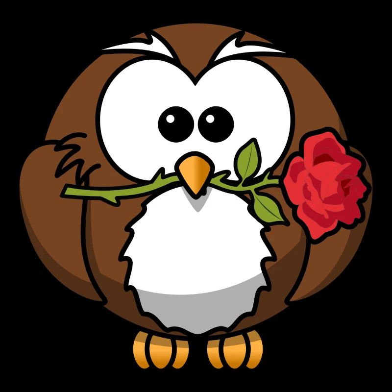 kleiner Uhu mit Rose