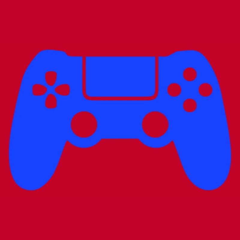 Blue Gaming Controller Silhouette