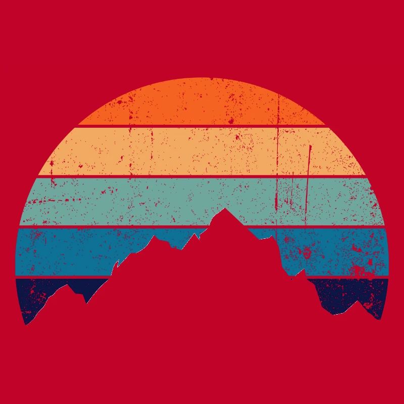 Retro Mountain Sunset Gradient